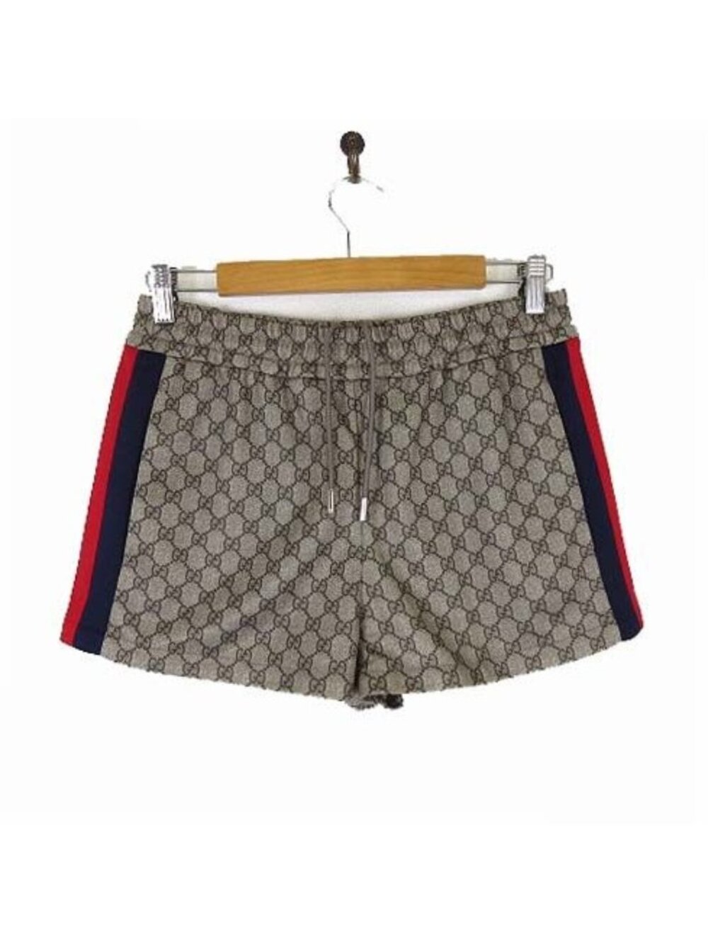 Gucci Model Pants GG Technical Jersey Shorts Supreme Beige Ebony Red Navy S